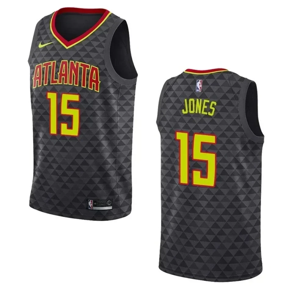 Men's Atlanta Hawks 15 Damian Jones Icon Swingman Jersey - Black - JS742 