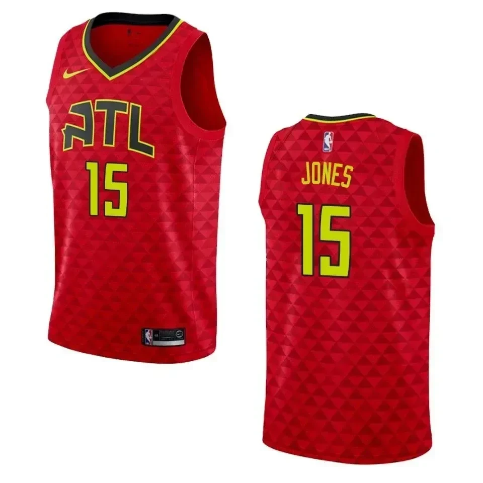 Men's Atlanta Hawks 15 Damian Jones Statement Swingman Jersey - Red - JS169 