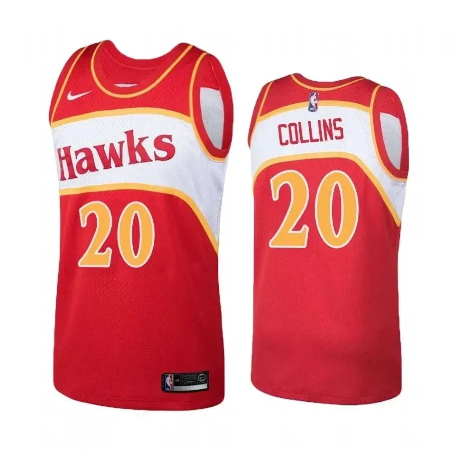 Men's Atlanta Hawks 20 John Collins Hardwood Classics Red Jersey - JS521 