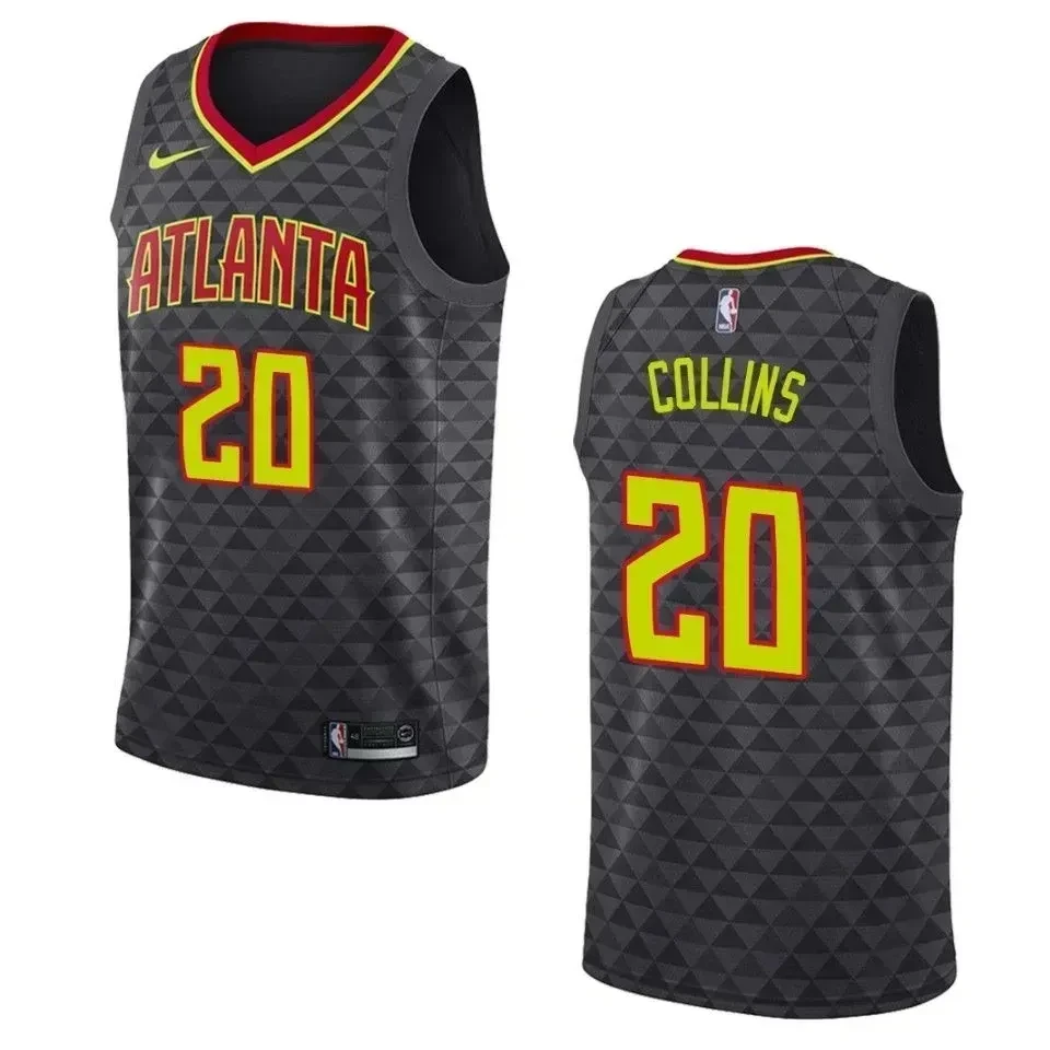Men's Atlanta Hawks 20 John Collins Icon Swingman Jersey - Black - JS278 