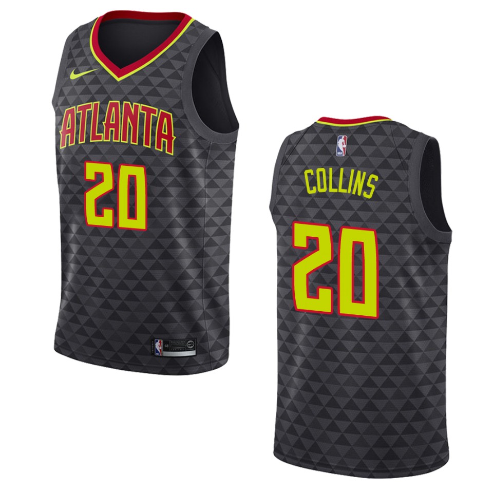 Men's Atlanta Hawks #20 John Collins Icon Swingman Jersey - Black