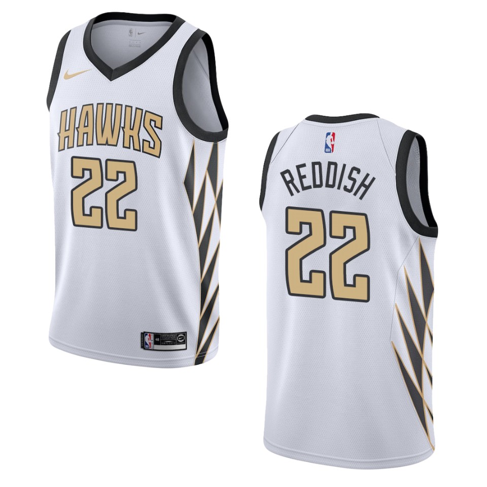 Men's Atlanta Hawks #22 Cam Reddish City Swingman Jersey - White