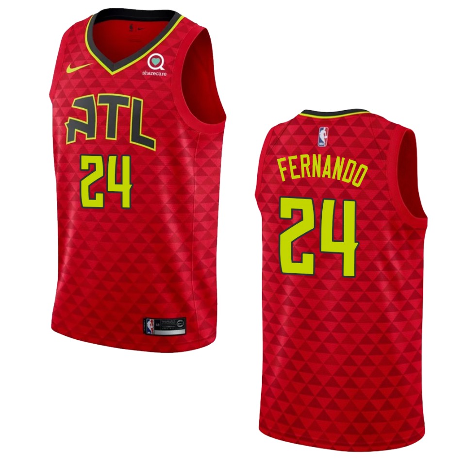 Men's Atlanta Hawks #24 Bruno Fernando Statement Swingman Jersey - Red