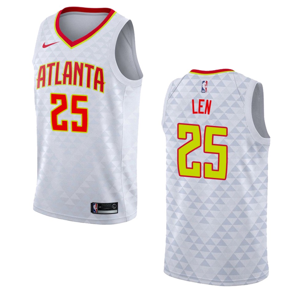 Men's Atlanta Hawks #25 Alex Len Association Swingman Jersey - White