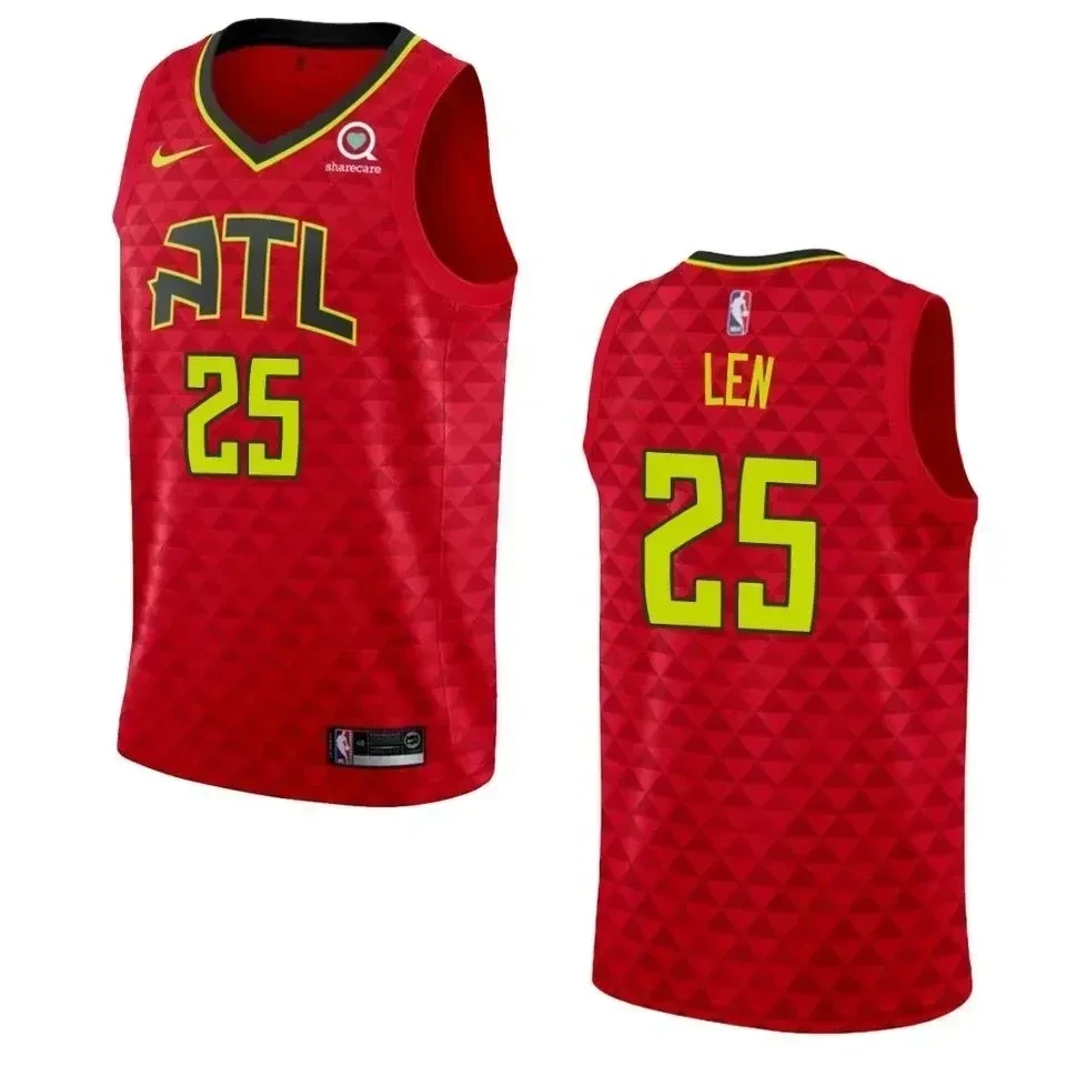 Men's Atlanta Hawks 25 Alex Len Statement Swingman Jersey - Red - JS521 