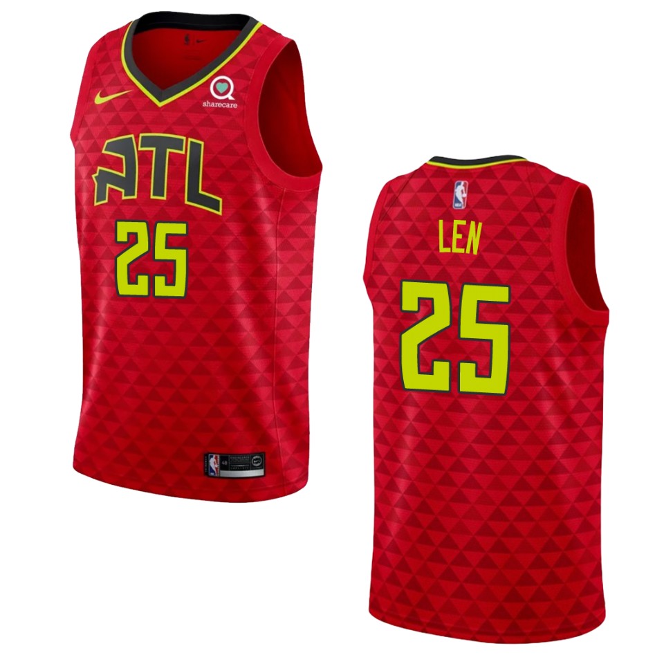 Men's Atlanta Hawks #25 Alex Len Statement Swingman Jersey - Red