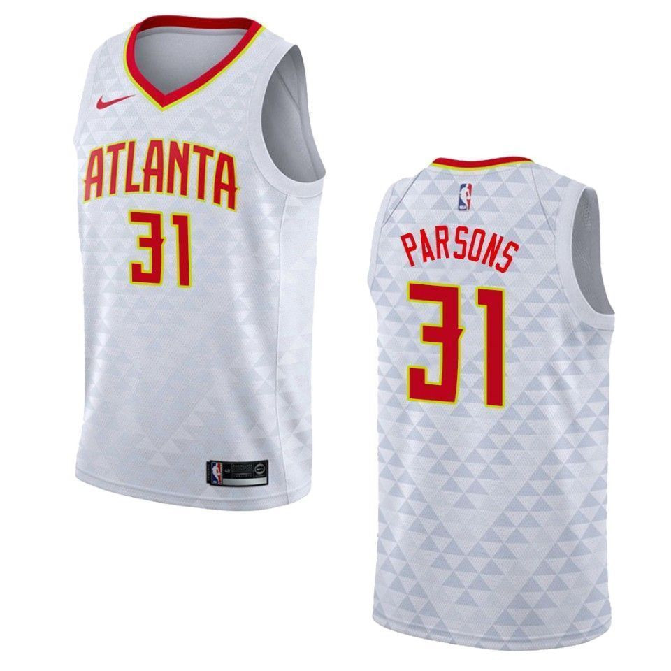 Men's Atlanta Hawks 31 Chandler Parsons Association Swingman Jersey - White - JS801 