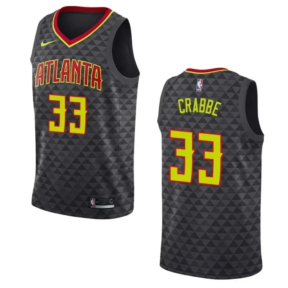Men's Atlanta Hawks 33 Allen Crabbe Icon Swingman Jersey - Black - JS398 