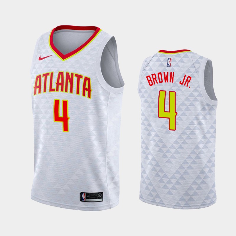 Men's Atlanta Hawks #4 Charlie Brown Jr. Association Swingman Jersey - White