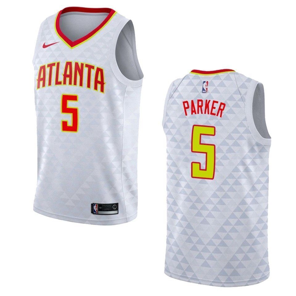 Men's Atlanta Hawks 5 Jabari Parker Association Swingman Jersey - White - JS962 