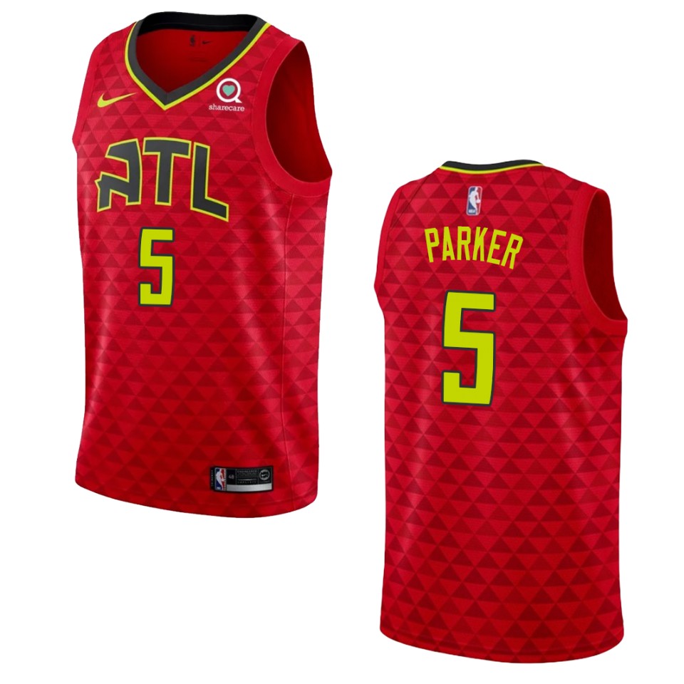 Men's Atlanta Hawks #5 Jabari Parker Statement Swingman Jersey - Red