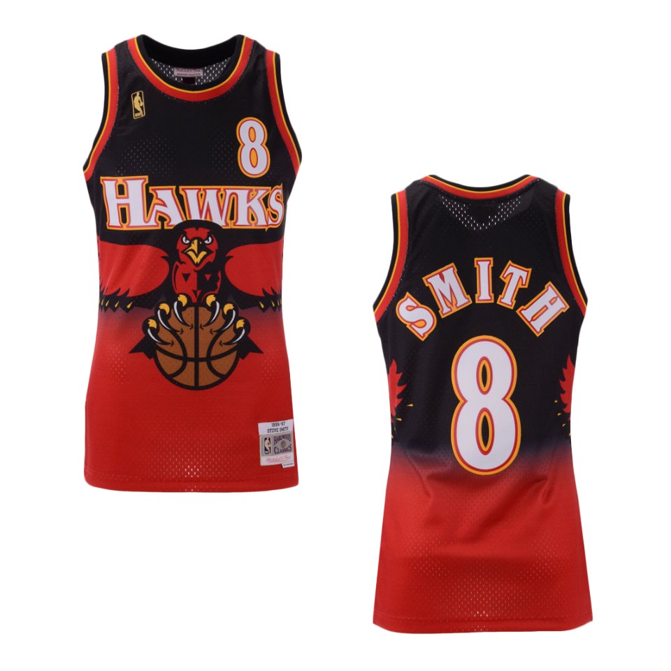 Men's Atlanta Hawks #8 Steve Smith Hardwood Classic Swingman Jersey - Red