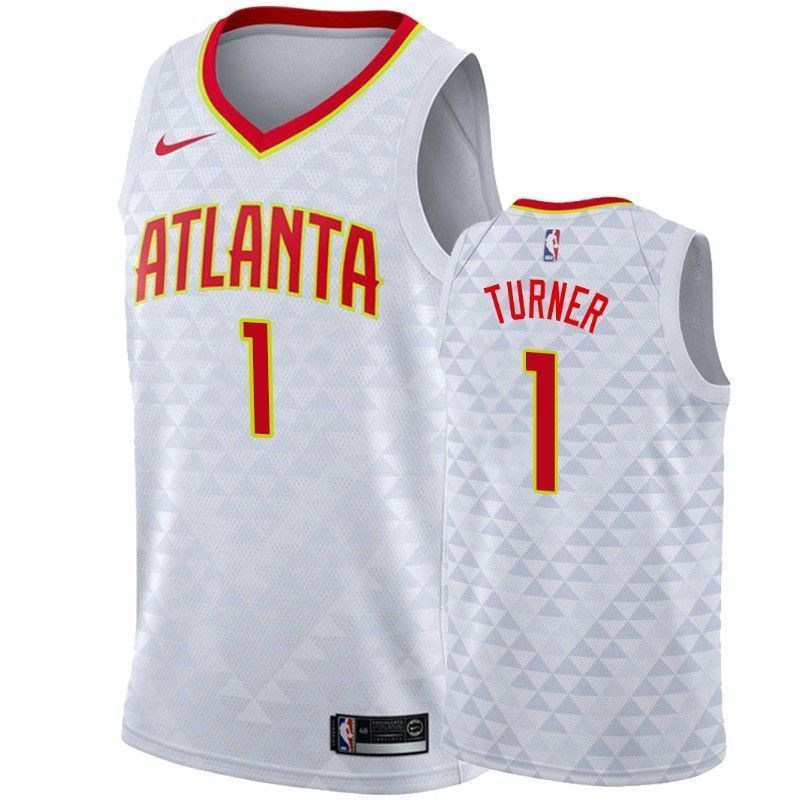 Men's Atlanta Hawks Evan Turner 1 Association Jersey - JS118 