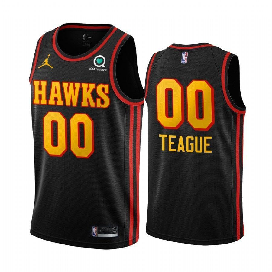 Men's Atlanta Hawks Jeff Teague 00 Black Classic Jersey - JS614 