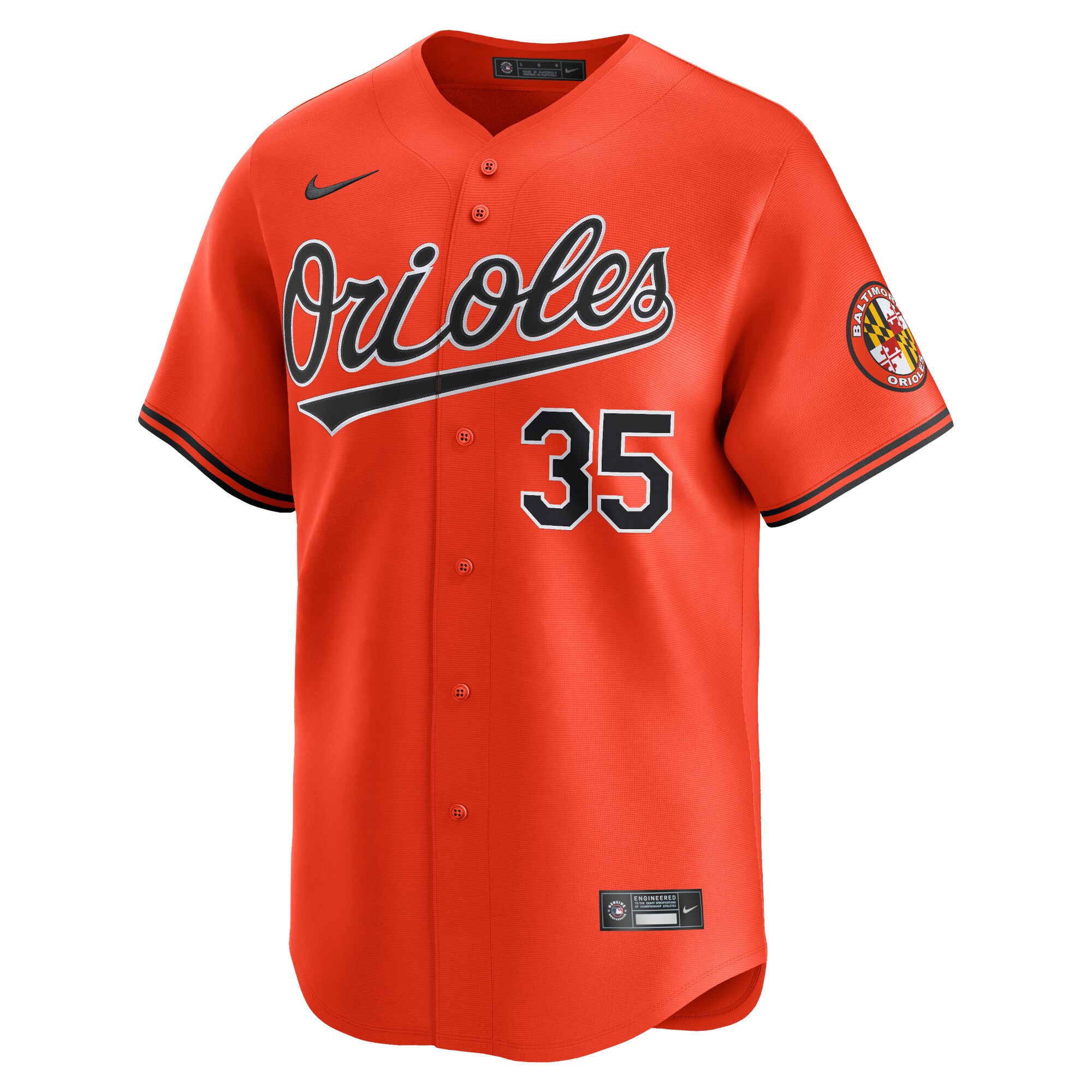 Alternative view of Men's Baltimore Orioles Adley Rutschman Orange Alternate Limited Player Jersey