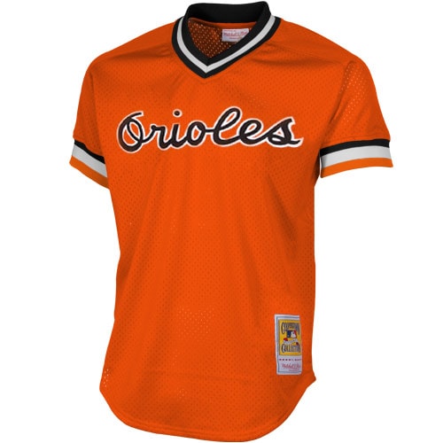 Alternative view of Men's Baltimore Orioles Cal Ripken Jr Mitchell & Ness Orange 1988 Cooperstown Collection Mesh Batting Practice Jersey