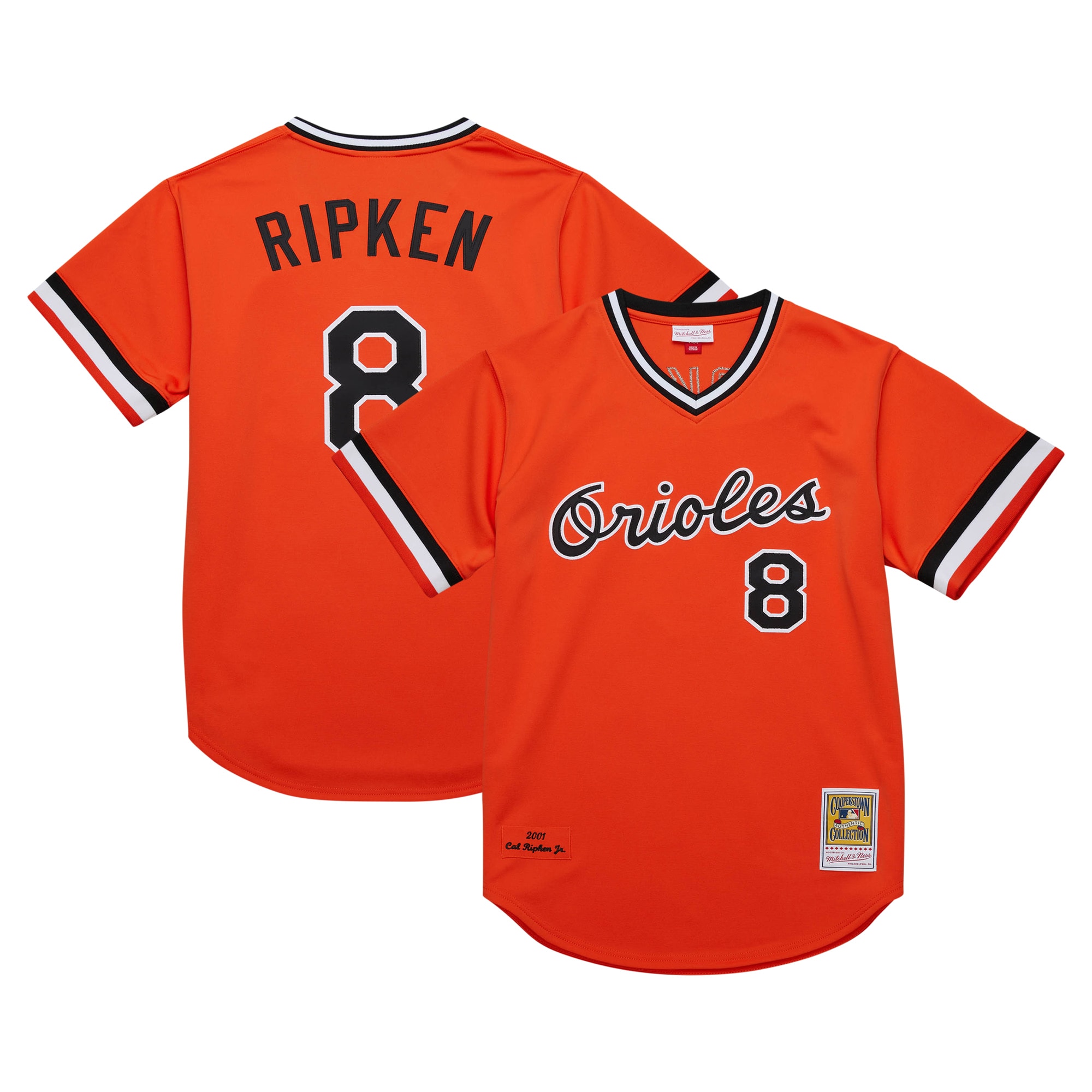 Men's Baltimore Orioles Cal Ripken Jr. Mitchell & Ness Orange 2001 Cooperstown Collection Throwback Jersey