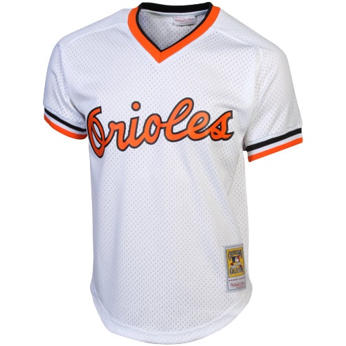 Alternative view of Men's Baltimore Orioles Cal Ripken Jr. Mitchell & Ness White 1985 Cooperstown Collection Batting Practice Jersey