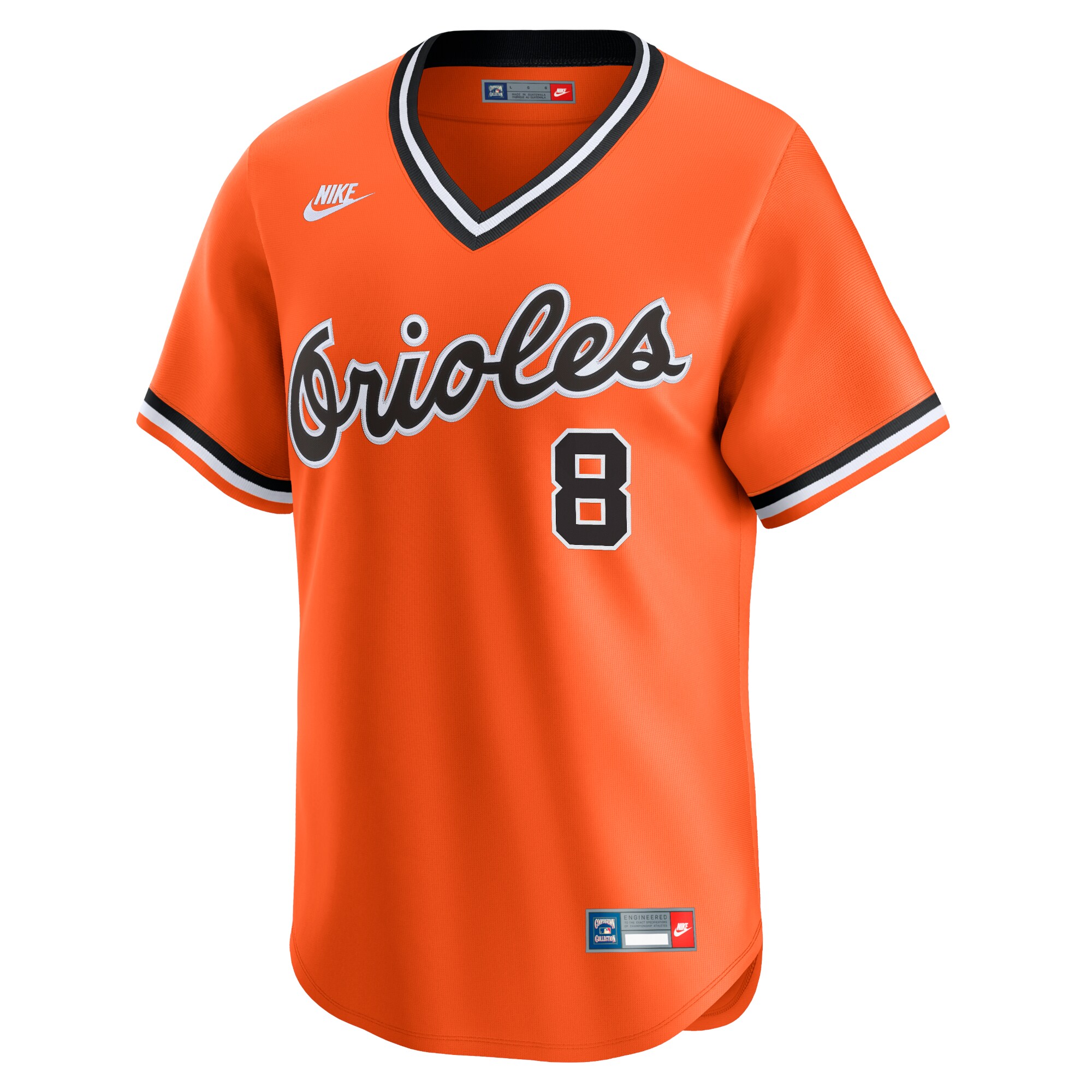 Alternative view of Men's Baltimore Orioles Cal Ripken Jr. Orange Throwback Cooperstown Limited Jersey