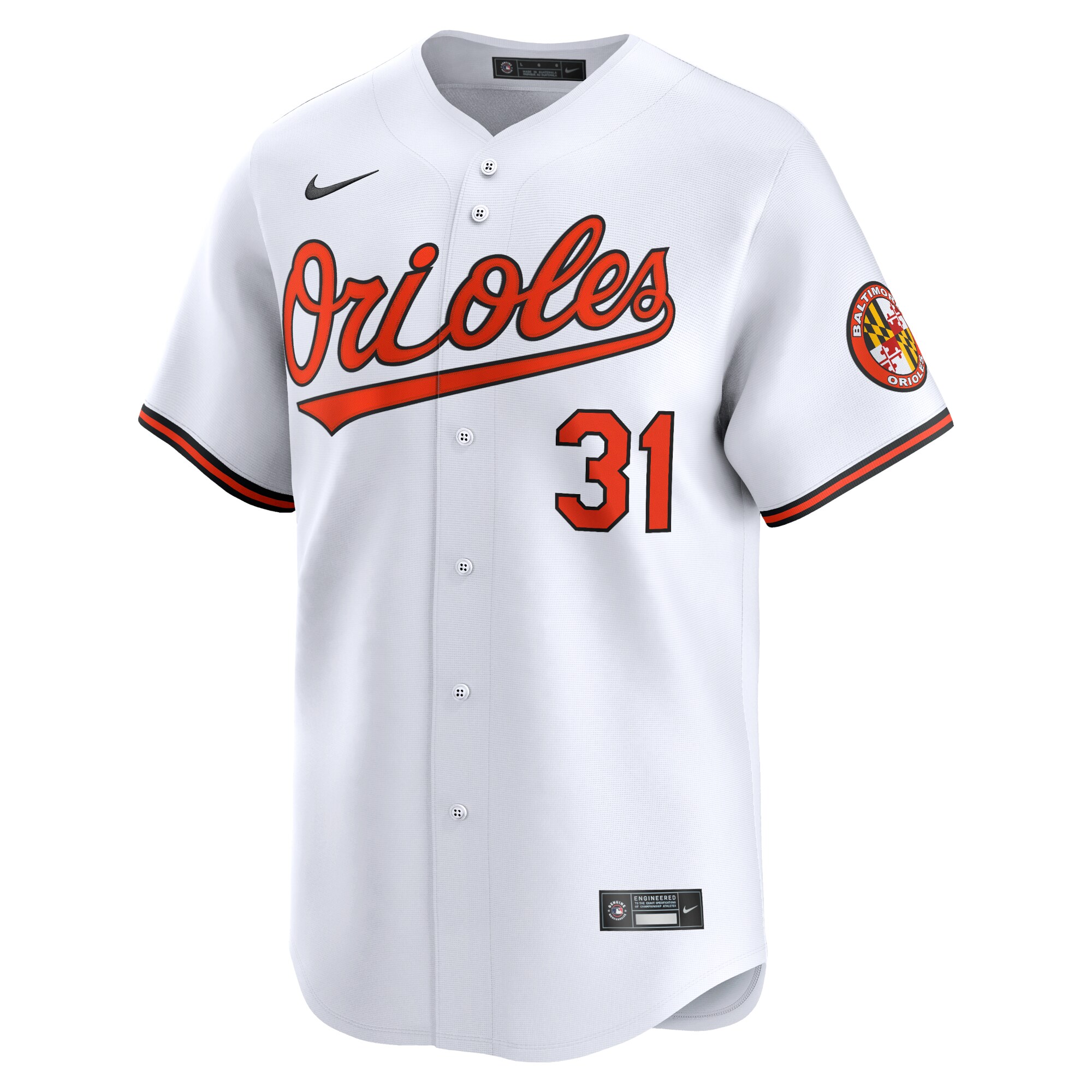 Alternative view of Men's Baltimore Orioles Cedric Mullins White Home Limited Player Jersey