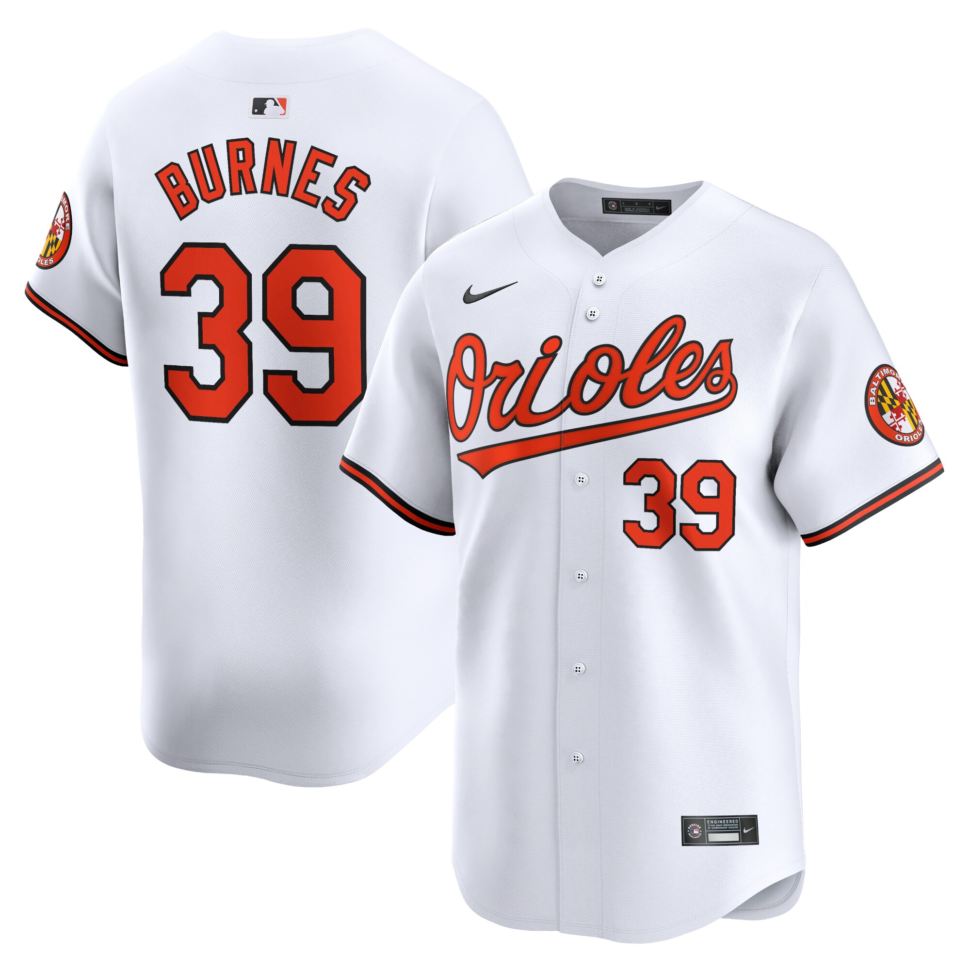 Men's Baltimore Orioles Corbin Burnes White Home Limited Player Jersey