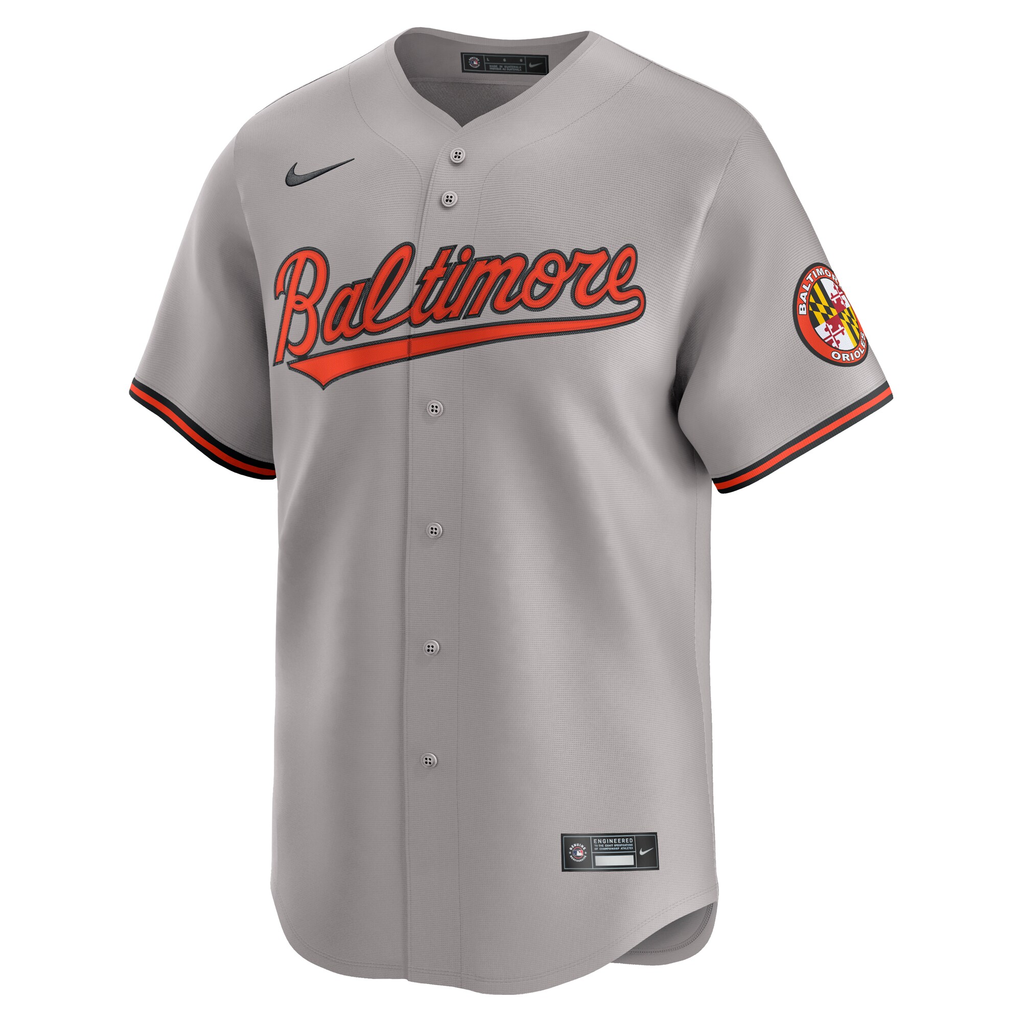 Alternative view of Men's Baltimore Orioles Gray Road Limited Jersey