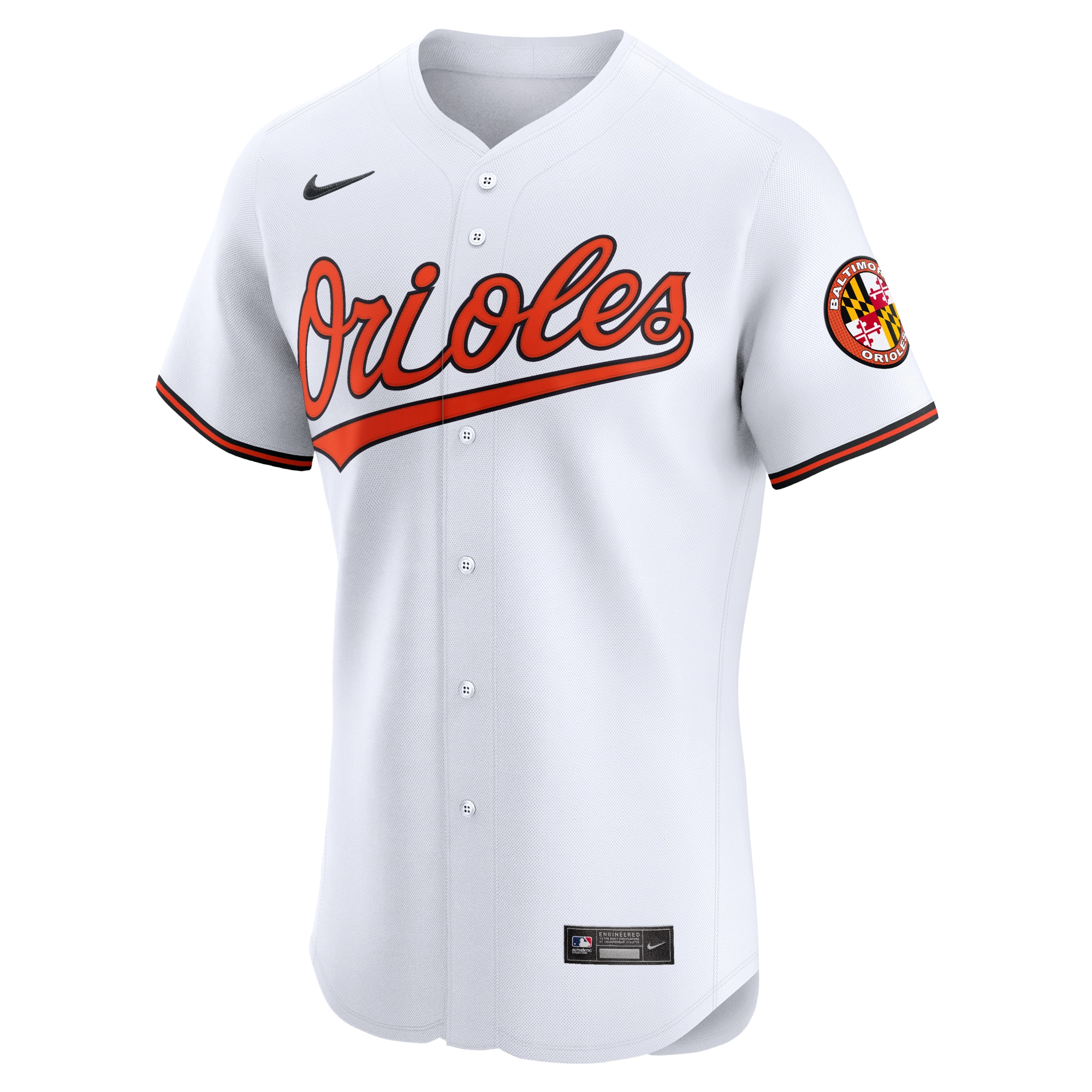 Alternative view of Men's Baltimore Orioles White Home Elite Jersey