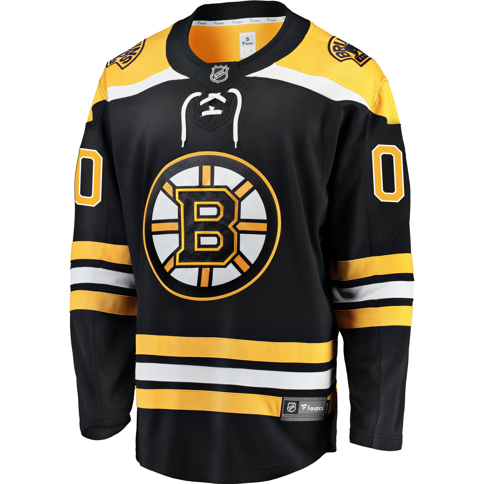 Alternative view of Men's Boston Bruins Black Home Breakaway Custom Jersey - JS865 
