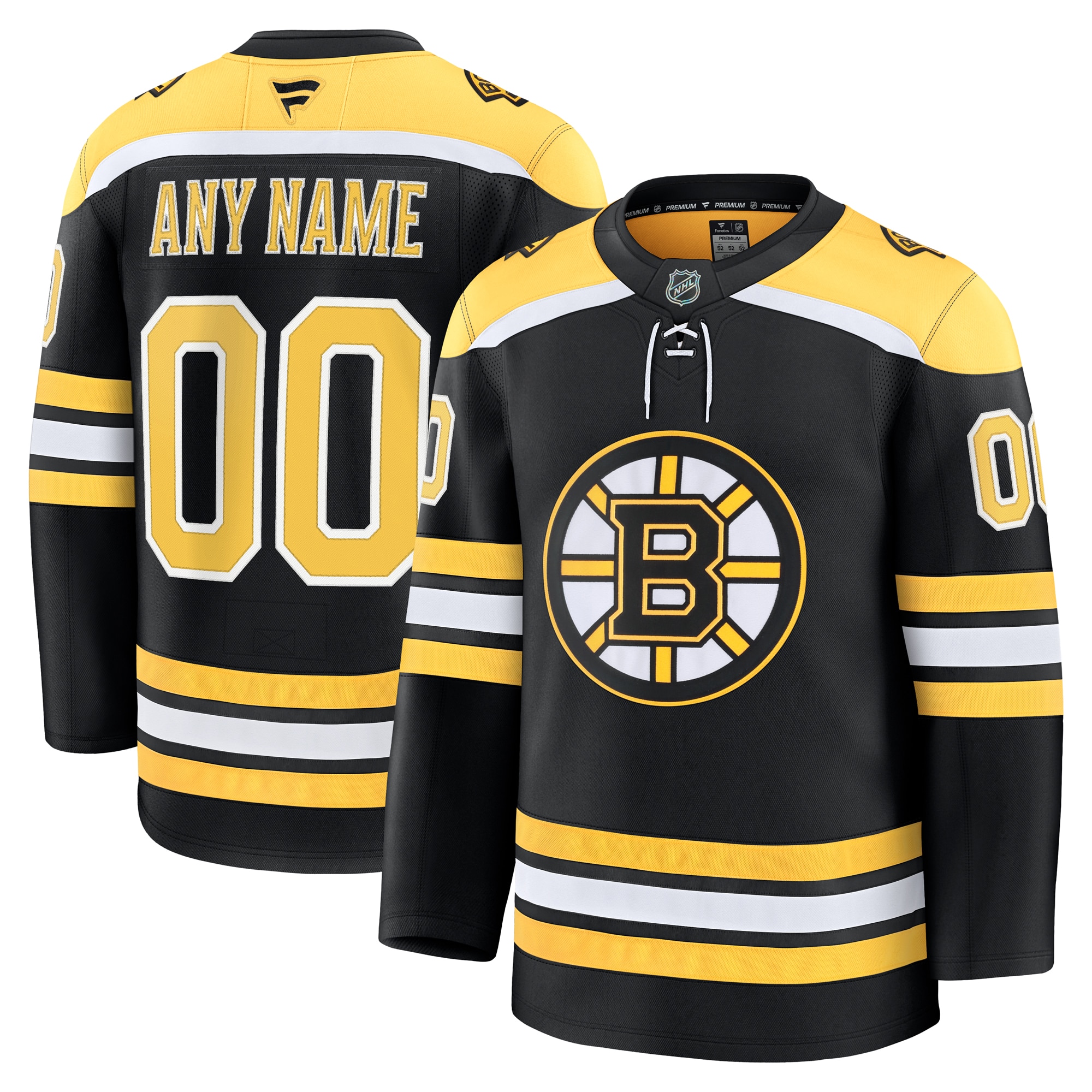Men's Boston Bruins Black Home Premium Custom Jersey - JS278 