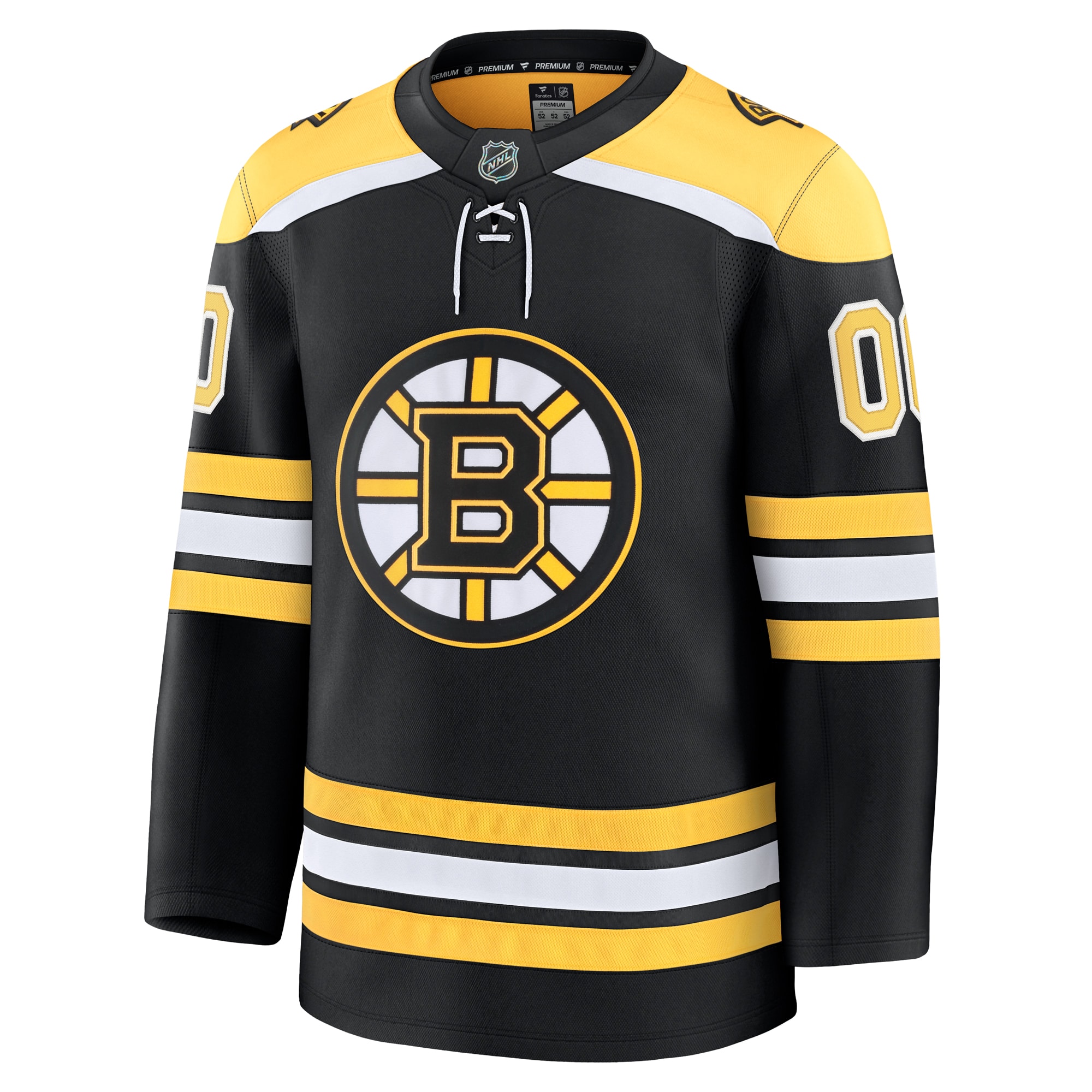 Alternative view of Men's Boston Bruins Black Home Premium Custom Jersey - JS971 