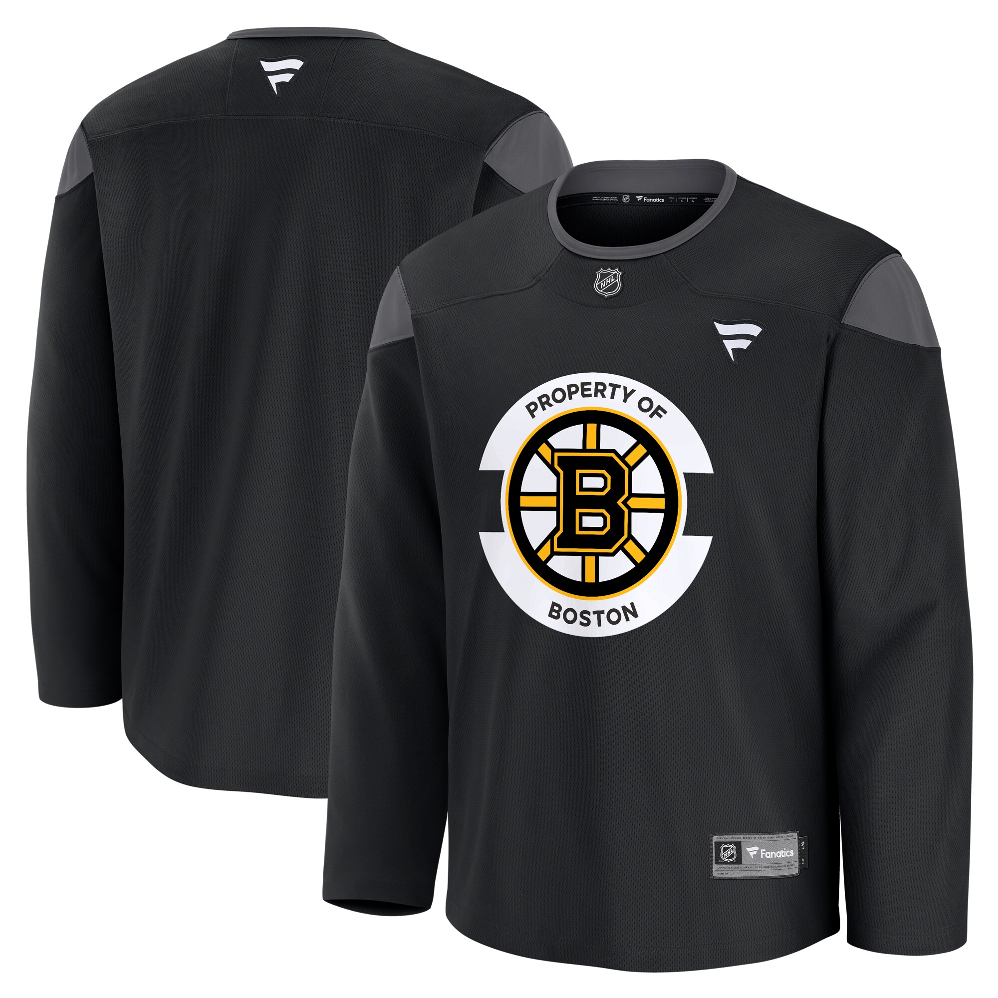 Men's Boston Bruins Black Team Practice Jersey - JS776 