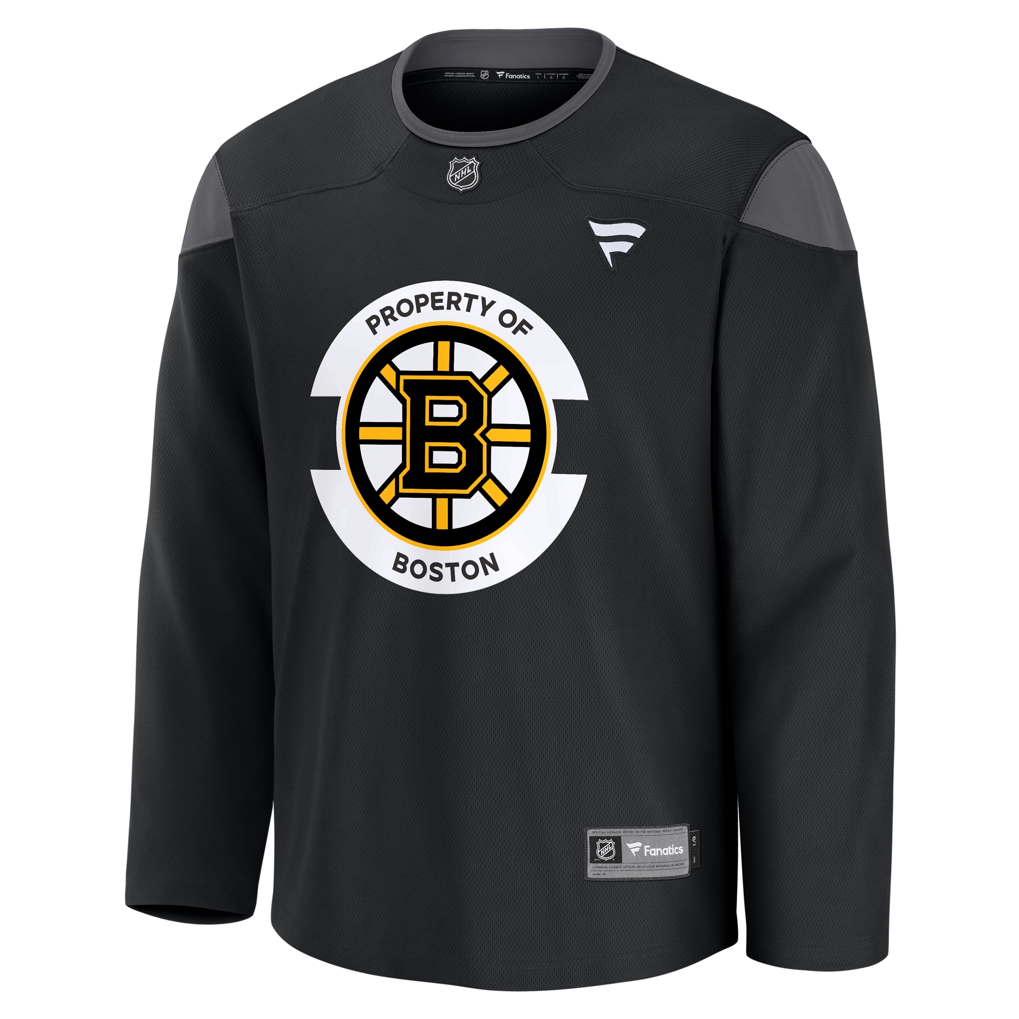 Alternative view of Men's Boston Bruins Black Team Practice Jersey - JS776 