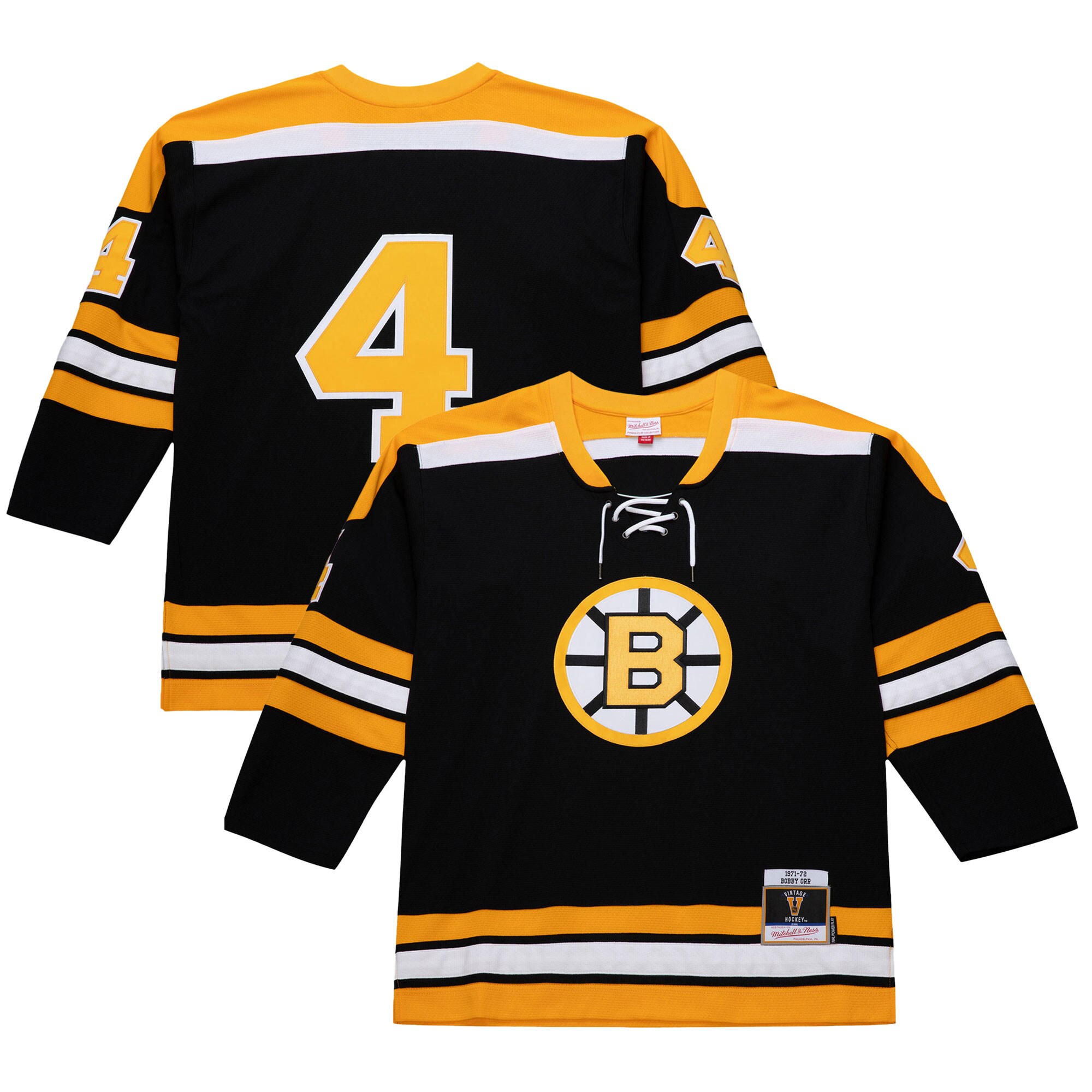 Men's Boston Bruins Bobby Orr Black 1971-72 Power Play Jersey - JS793 