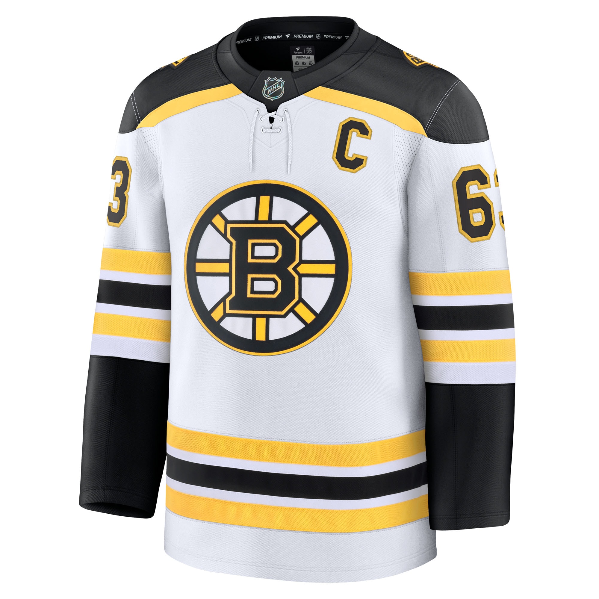 Alternative view of Men's Boston Bruins Brad Marchand White Away Premium Jersey - JS645 