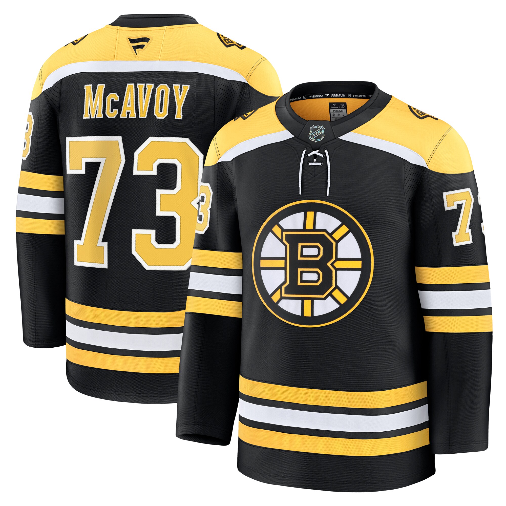 Men's Boston Bruins Charlie McAvoy Black Home Premium Jersey - JS674 