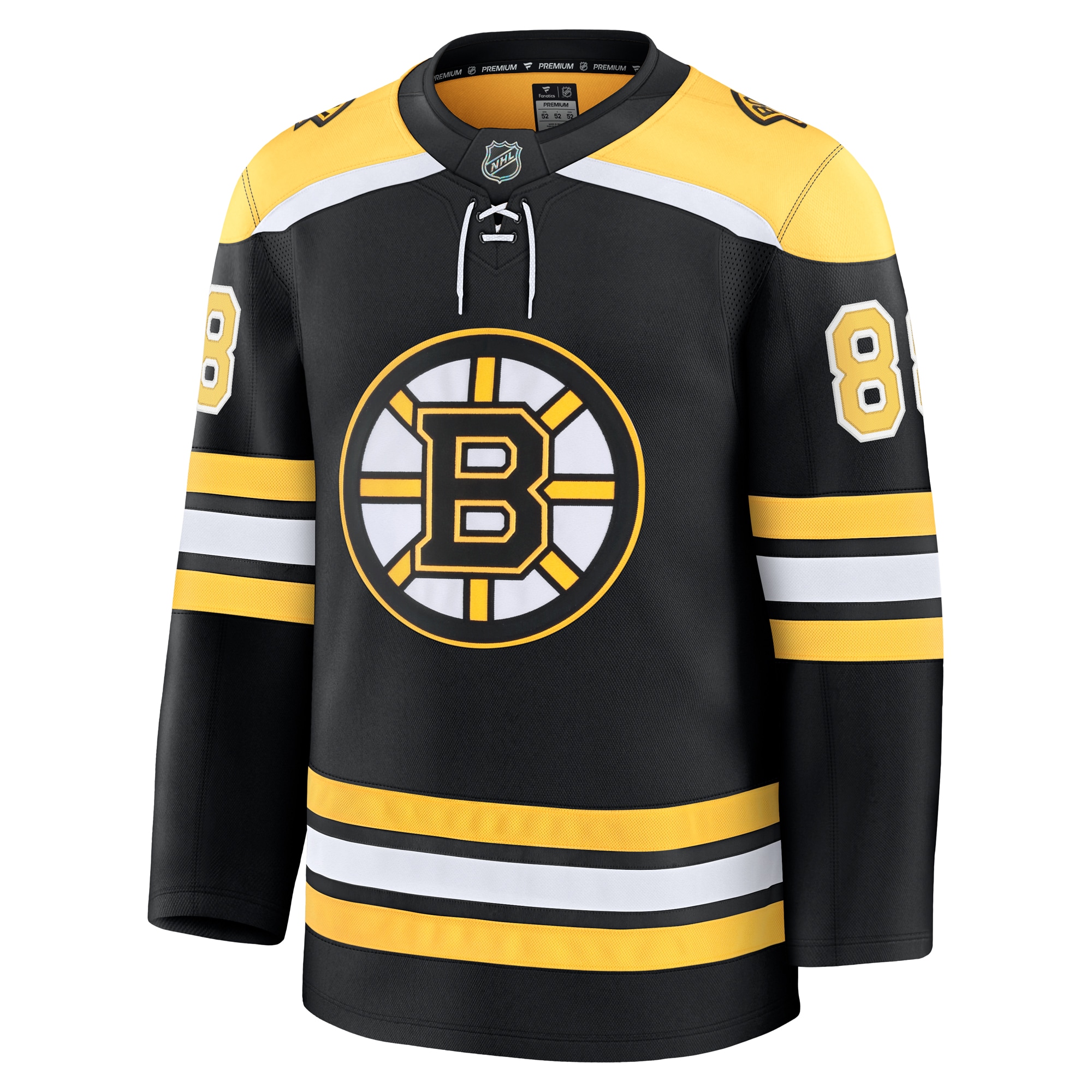 Alternative view of Men's Boston Bruins David Pastrnak Black Home Premium Jersey - JS838 