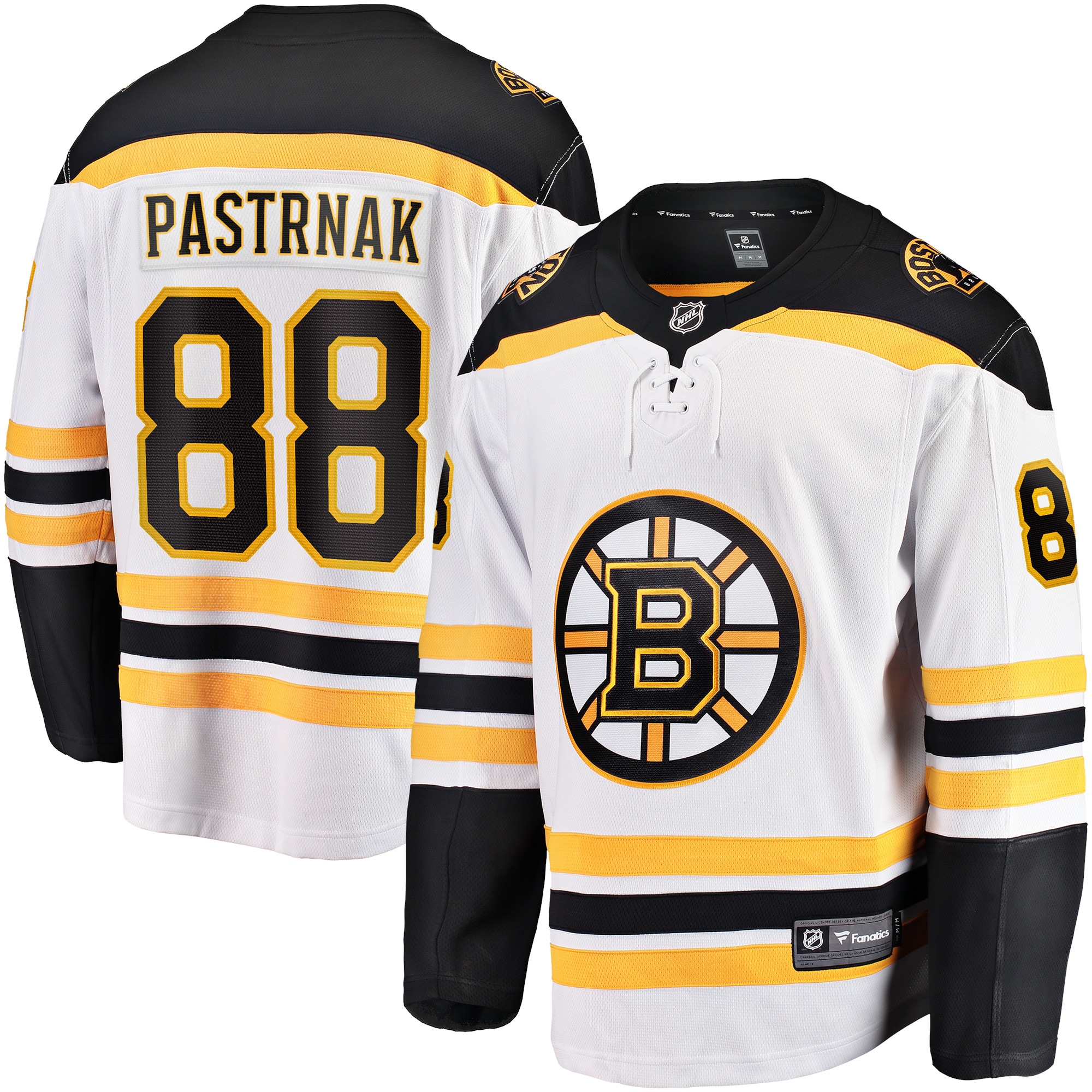 Men's Boston Bruins David Pastrnak White Away Premier Breakaway Player Jersey - JS221 