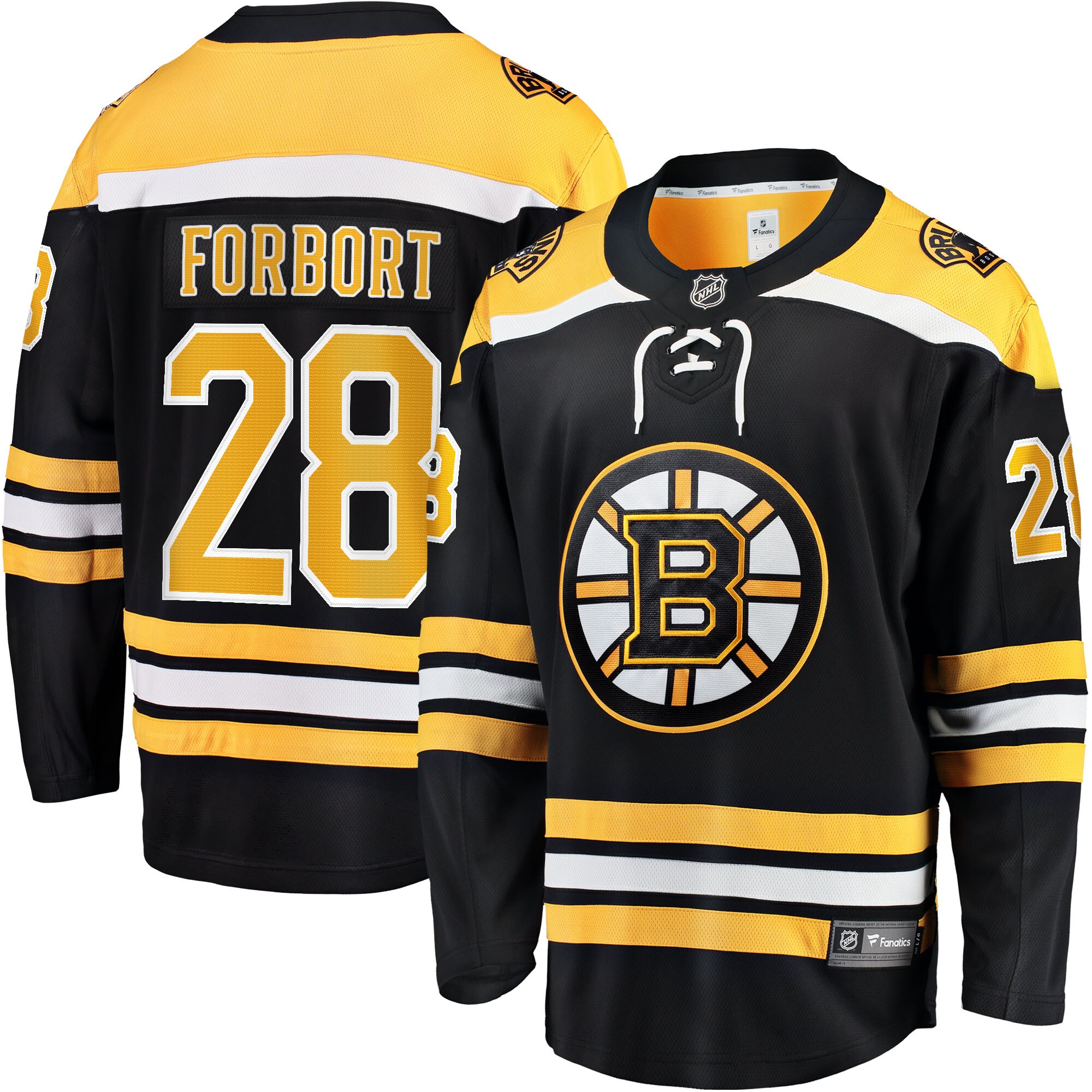 Men's Boston Bruins Derek Forbort Black Home Breakaway Player Jersey - JS796 