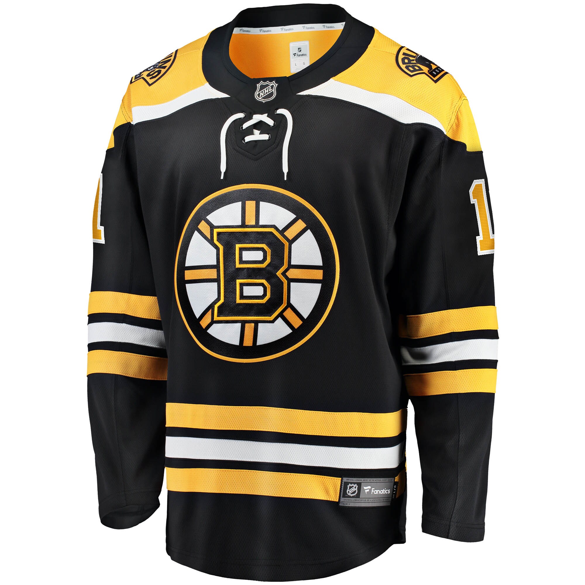Alternative view of Men's Boston Bruins Jeremy Swayman Black Home Breakaway Jersey - JS190 