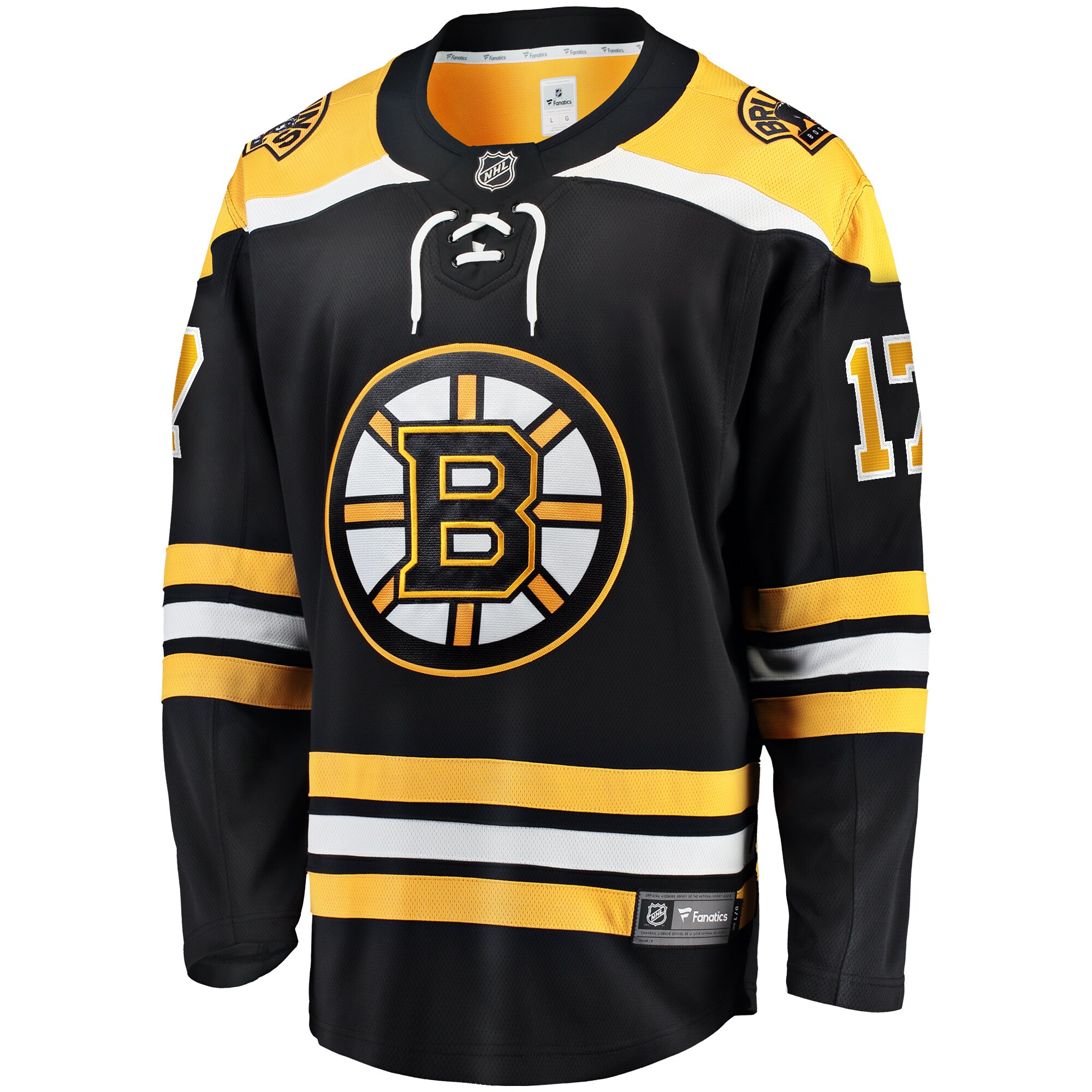 Alternative view of Men's Boston Bruins Milan Lucic Black Home Breakaway Jersey - JS340 