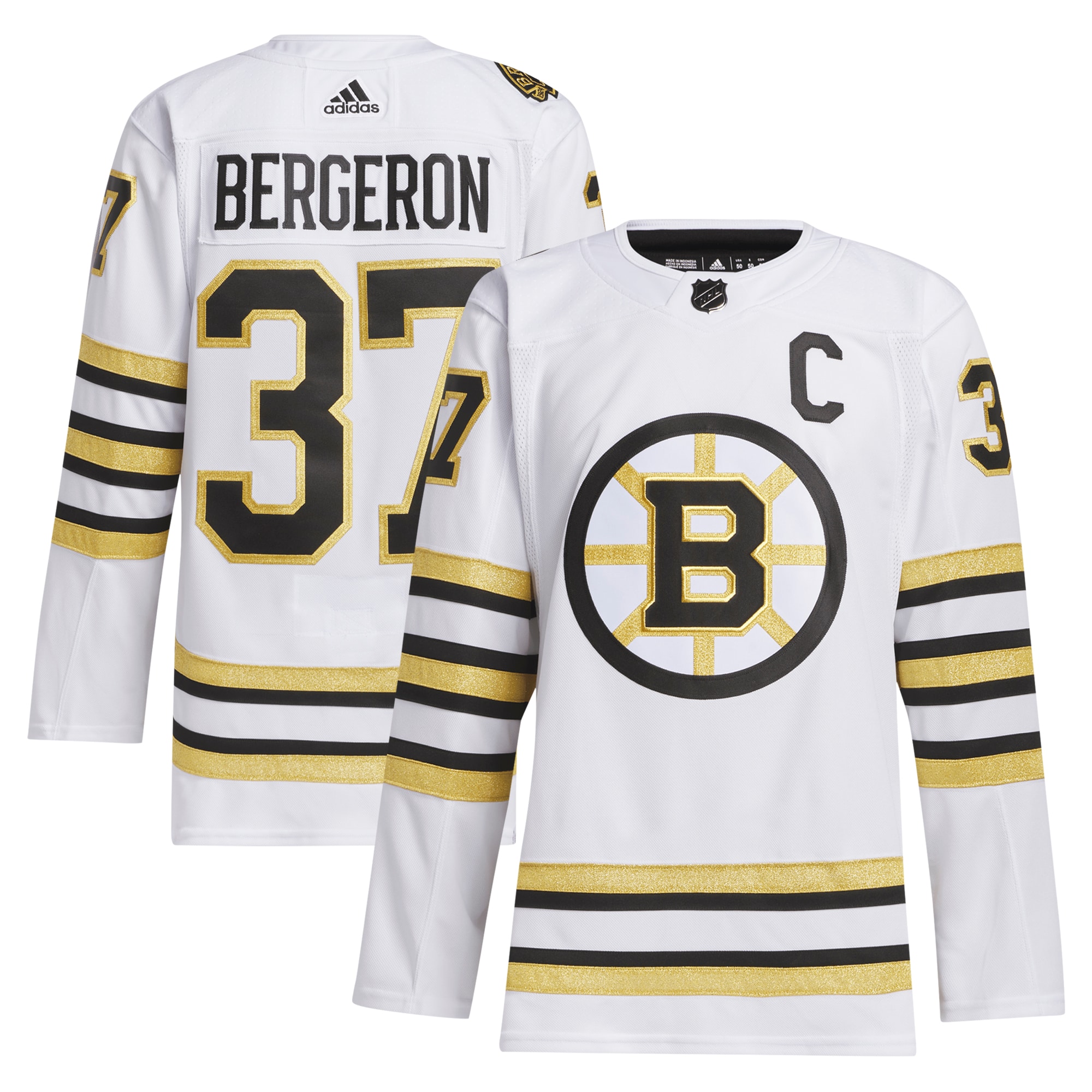 Men's Boston Bruins Patrice Bergeron White Away Primegreen Player Jersey - JS280 