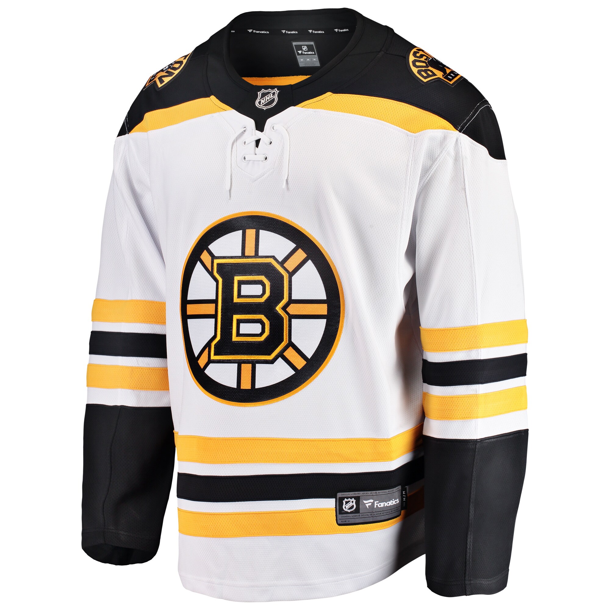Alternative view of Men's Boston Bruins White Breakaway Away Jersey - JS919 