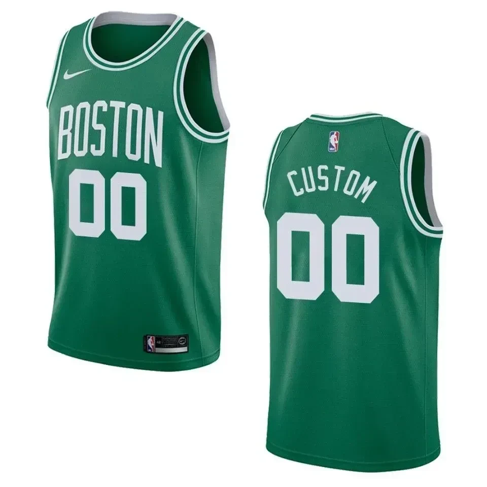 Men's Boston Celtics 00 Custom Icon Swingman Jersey - Green - JS890
