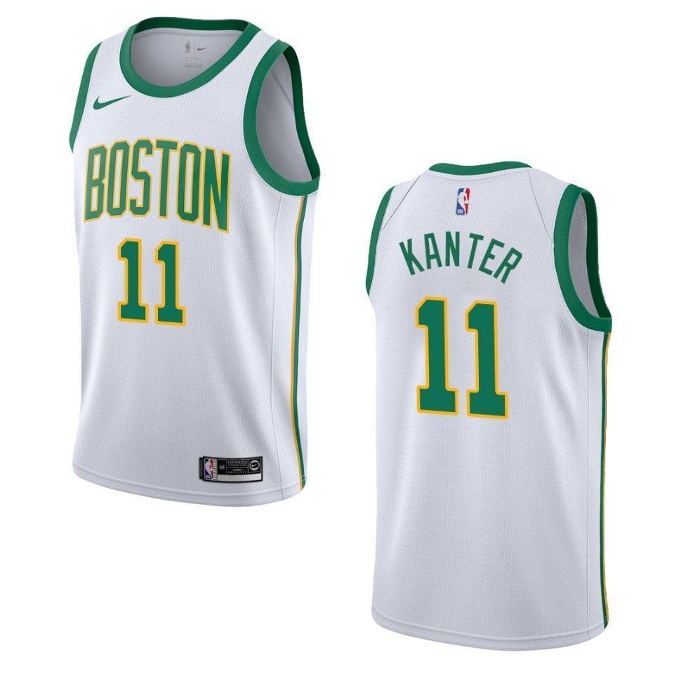 Men's Boston Celtics 11 Enes Kanter City Swingman Jersey - White - JS644