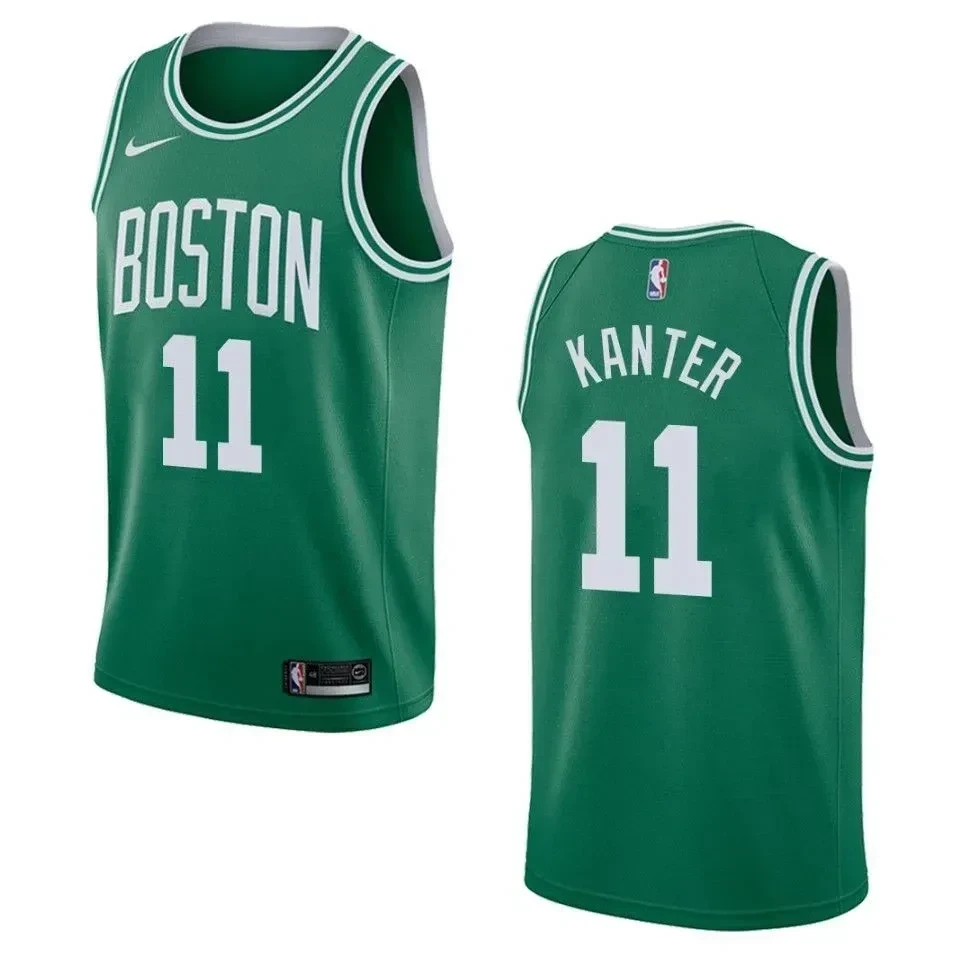 Men's Boston Celtics 11 Enes Kanter Icon Swingman Jersey - Green - JS416
