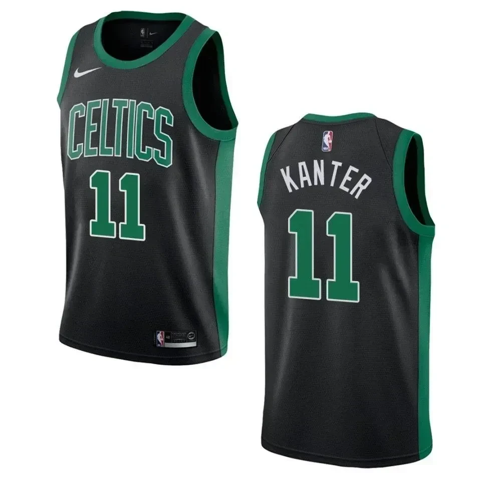 Men's Boston Celtics 11 Enes Kanter Statement Swingman Jersey - Black - JS872