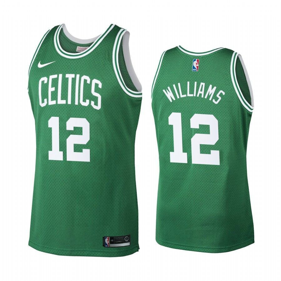 Men's Boston Celtics 12 Grant Williams Green Hardwood Classics Jersey - JS282 