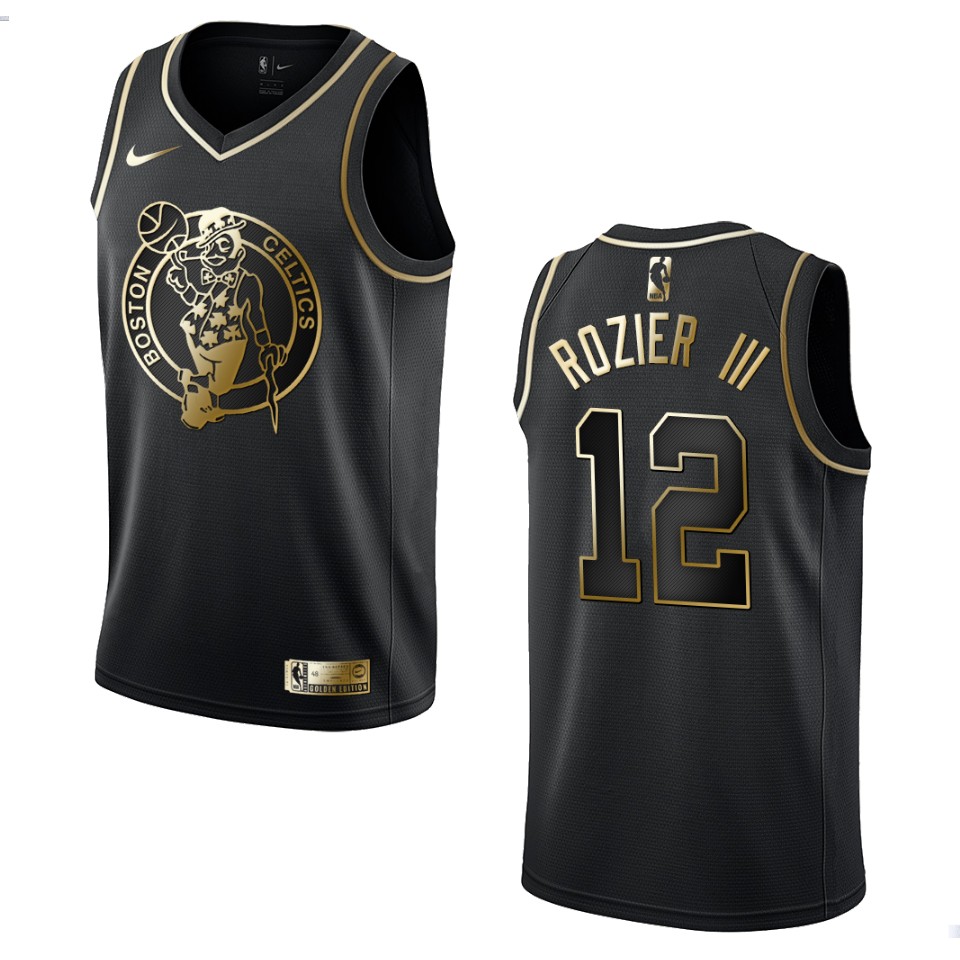 Men’s Boston Celtics #12 Terry Rozier Iii Golden Edition Jersey – Black