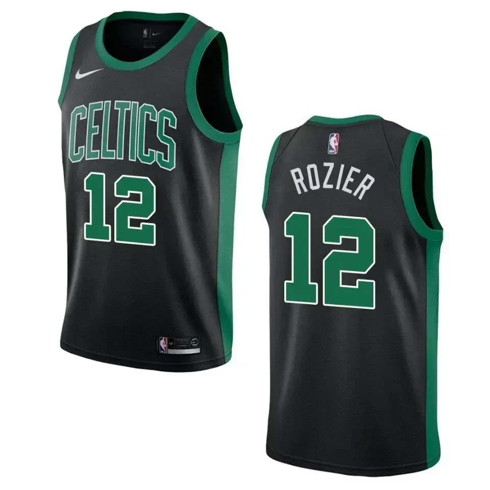 Men's Boston Celtics 12 Terry Rozier Statement Swingman Jersey - Black - JS974