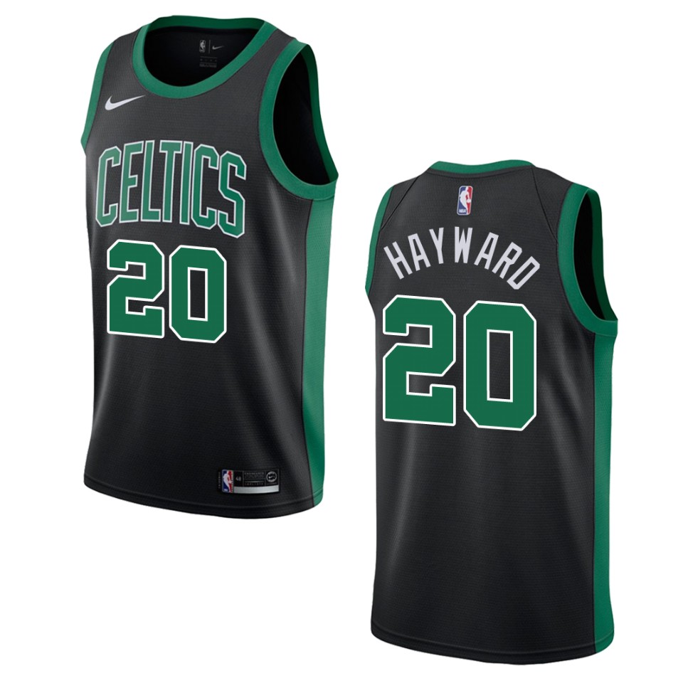 Men's Boston Celtics #20 Gordon Hayward Statement Swingman Jersey - Black